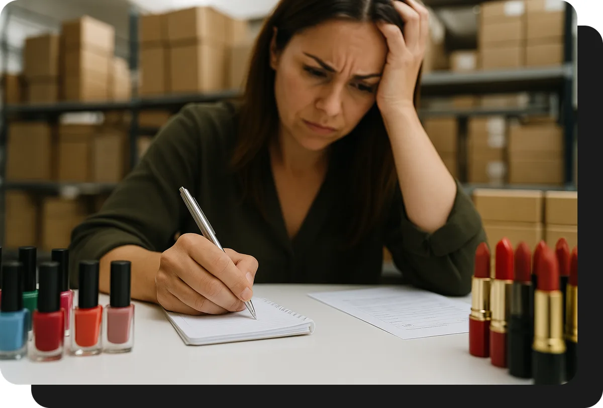 Mayorista de cosmetica tomando pedidos a mano sin ventasxmayor.com.mx