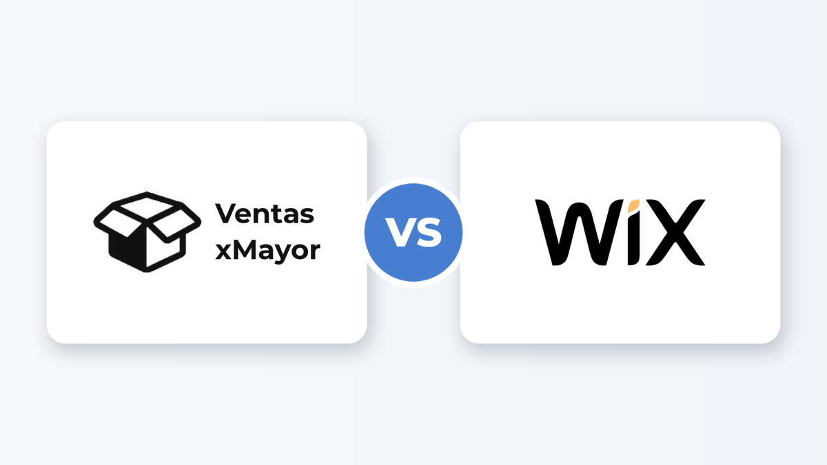 Logos de VentasxMayor y Wix frente a frente