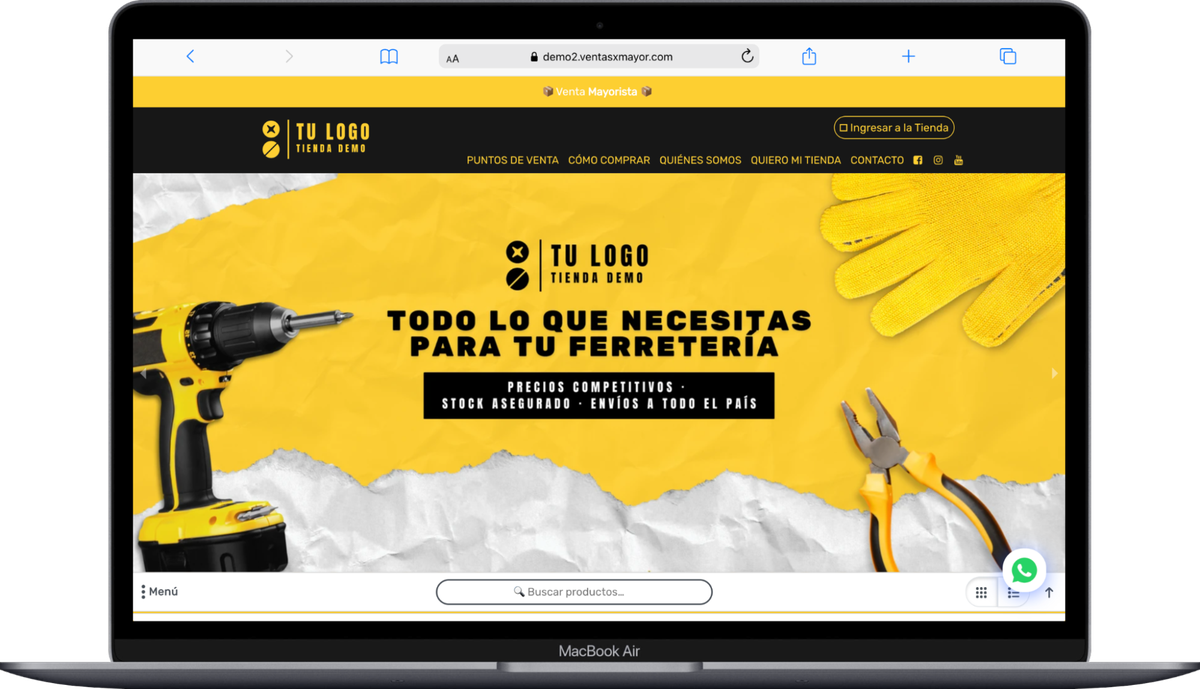 Tienda demo de ferreteria mayorista hecha con ventasxmayor.com.mx