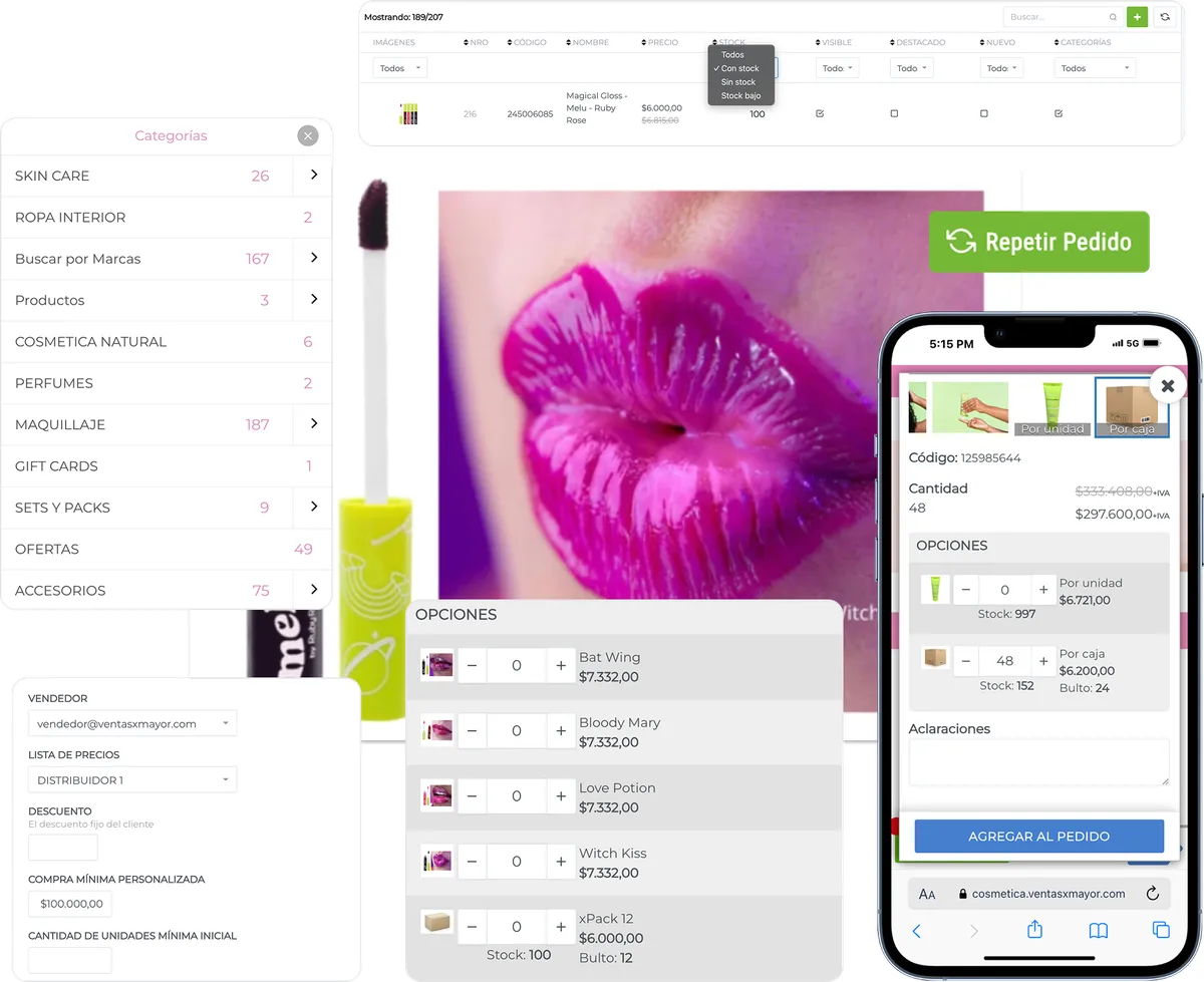 funciones para mayoristas de cosmetica y belleza ventasxmayor.com.mx