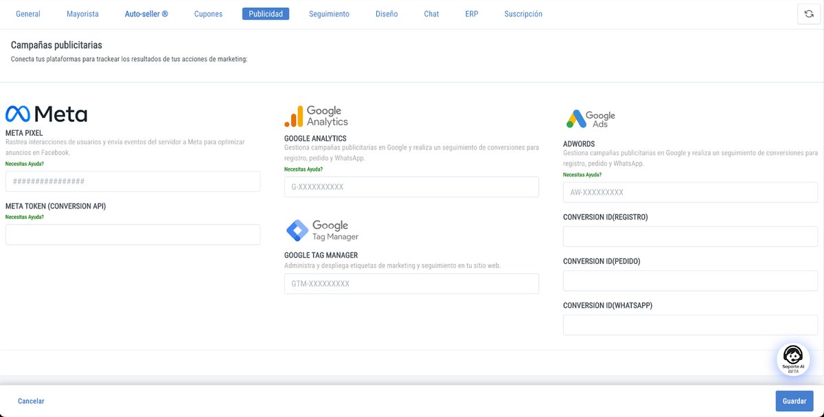 Enter Pixel ID and Token in admin panel