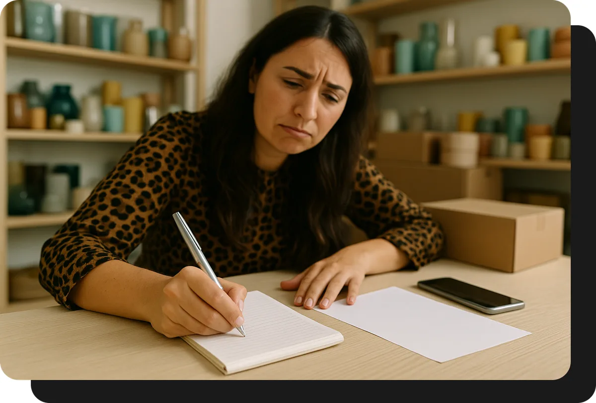 mayorista de bazar y deco tomando pedidos a mano sin ventasxmayor.com.mx