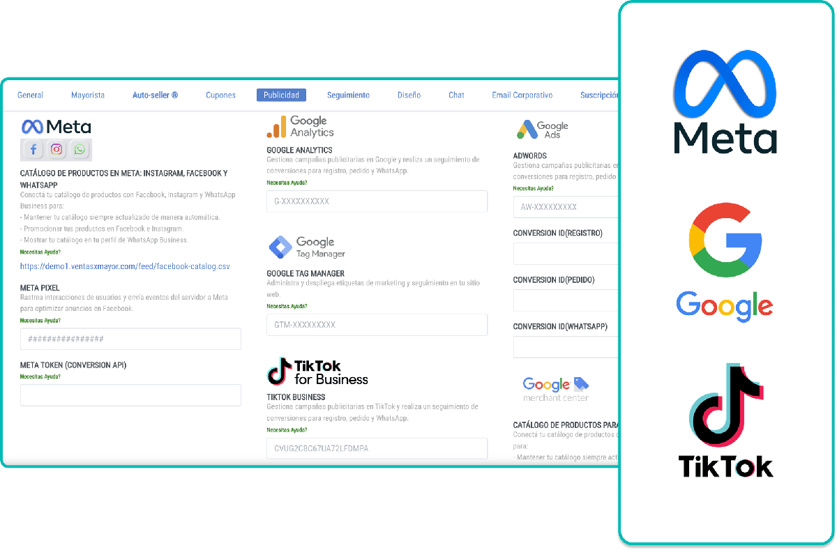Publicidad Ads y Métricas en Meta, Google y Tik Tok