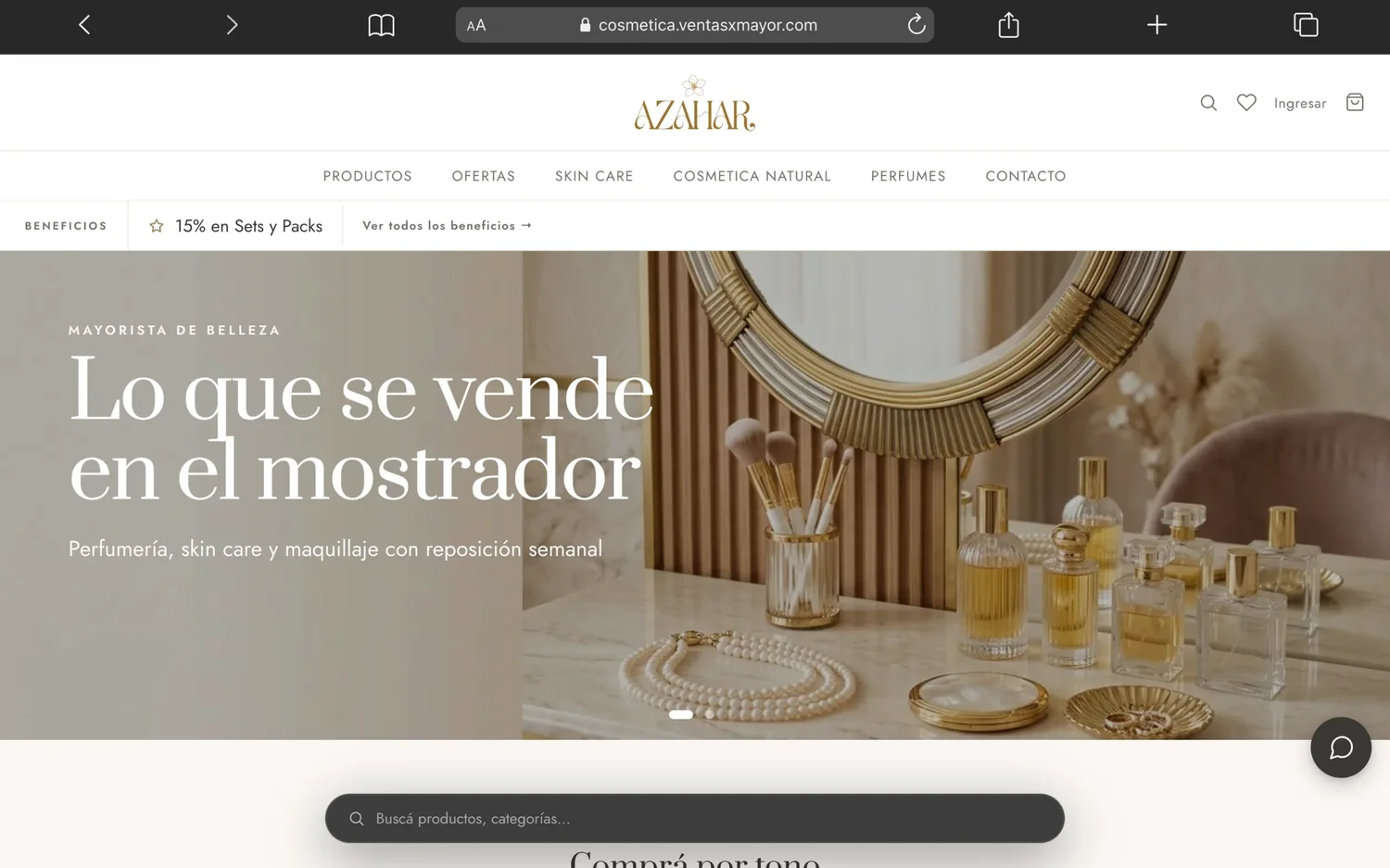 Tienda mayorista de cosmética en una notebook